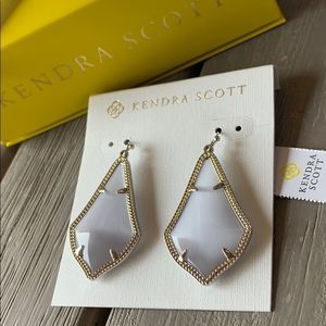Kendra Scott Cats Eye Glass Silver Earrings